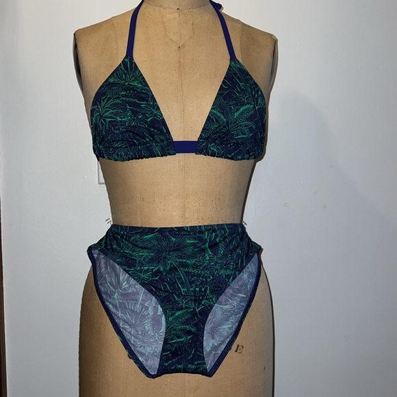 Maison Lejaby Sierra Nevada printed triangle bikini top & low-rise bikini briefs - Picture 1 of 12
